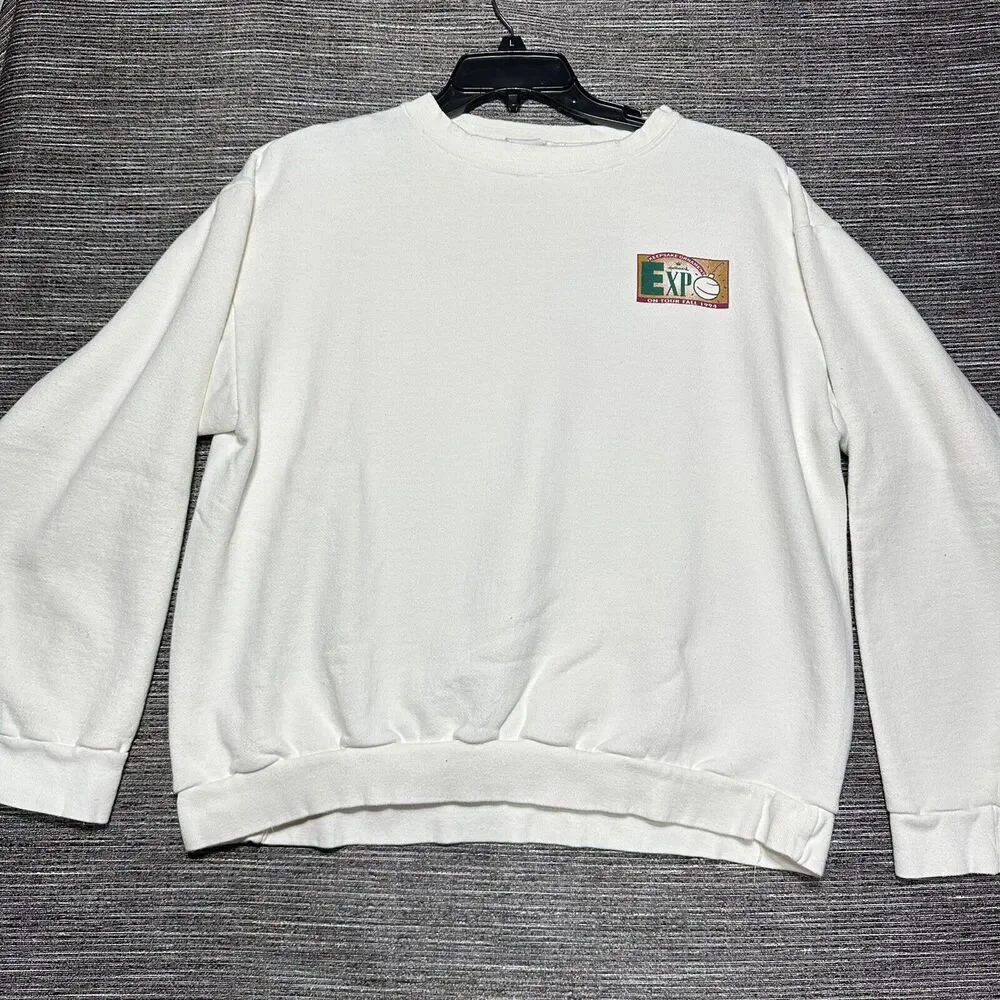Hallmark 1994 Expo Sweatshirt Men's Size L White Pullover Keepsake Ornament Tour